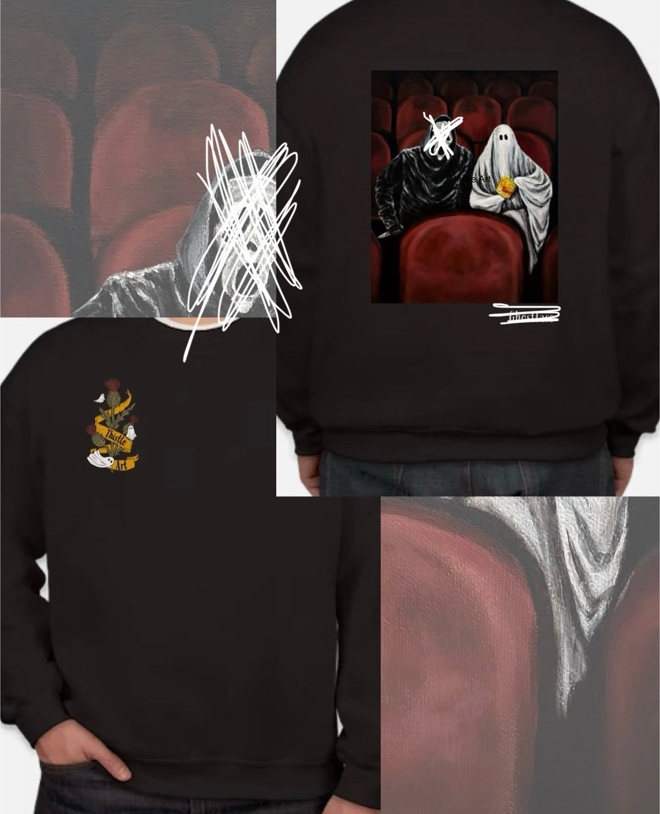 Crewneck Sweatshirt/ T-Shirt “Scary Movie Time”